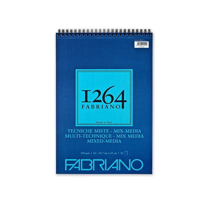 Náčrtník a skicár Fabriano 1264 Mix Media, 300 g - A3, špirálový na vrchu