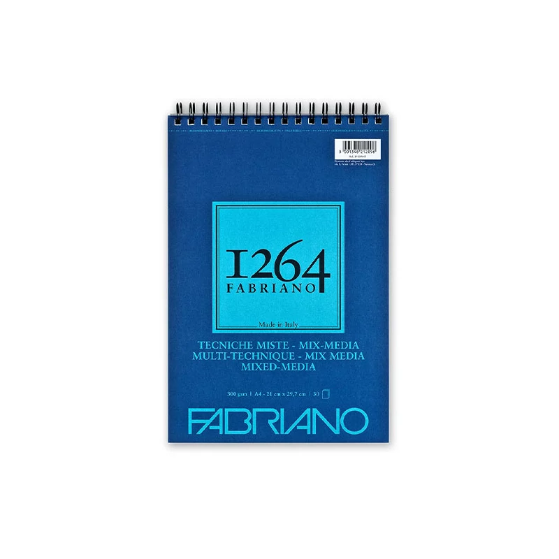 Náčrtník a skicár Fabriano 1264 Mix Media, 300 g - A4, špirálový na vrchu