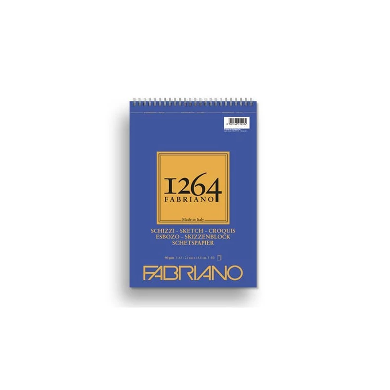 Náčrtník a skicár Fabriano 1264, 90 g - A5, špirálový na vrchu
