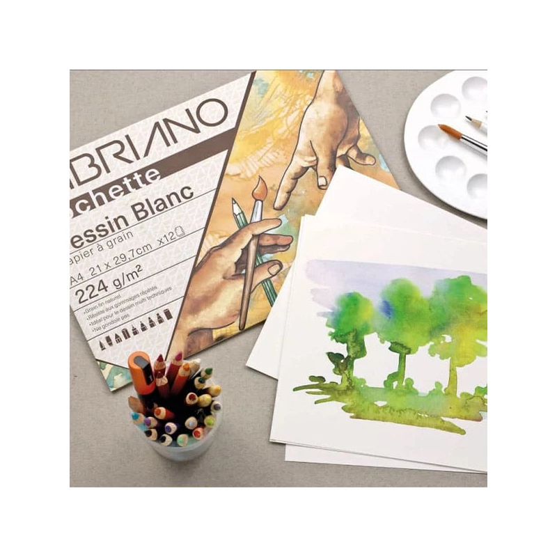 Balenie kresliaceho papiera Fabriano Pochette Dessin Blanc, 224 g - 24x32 cm, 12 listov