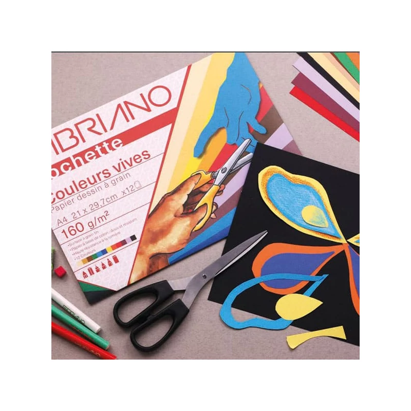 Balenie farebného kresliaceho papiera Fabriano Pochette Dessin Couleur, 160 g - 24x32 cm, 12 listov