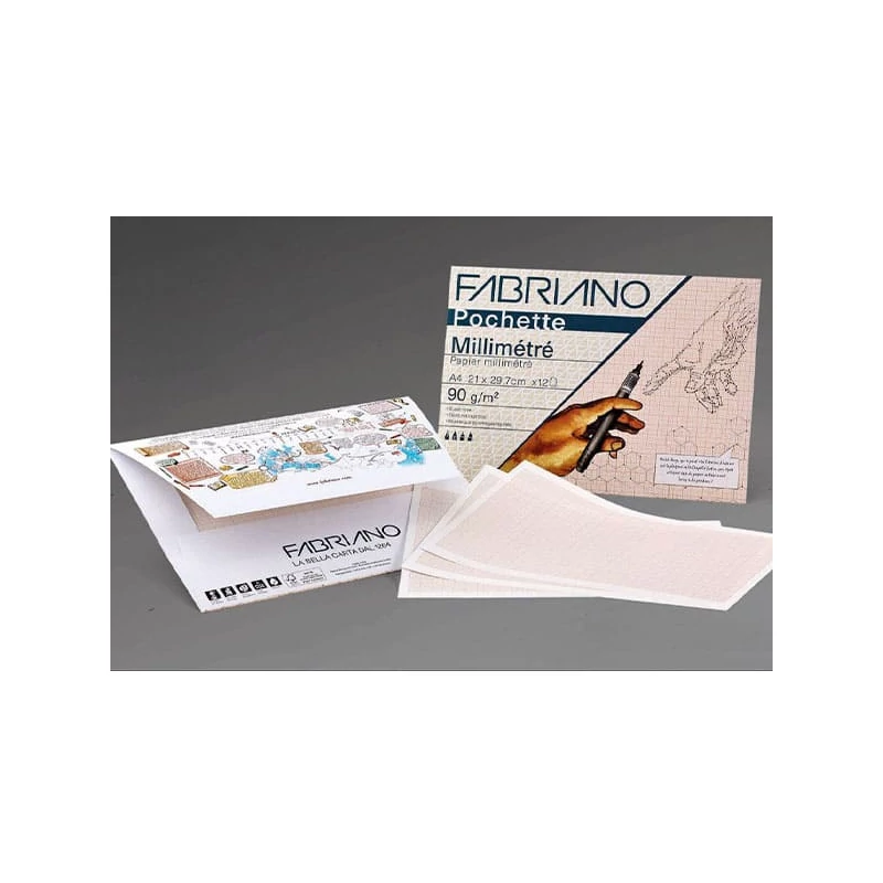 Balenie milimetrového papiera Fabriano Pochette, 90 g, 12 listov, A4