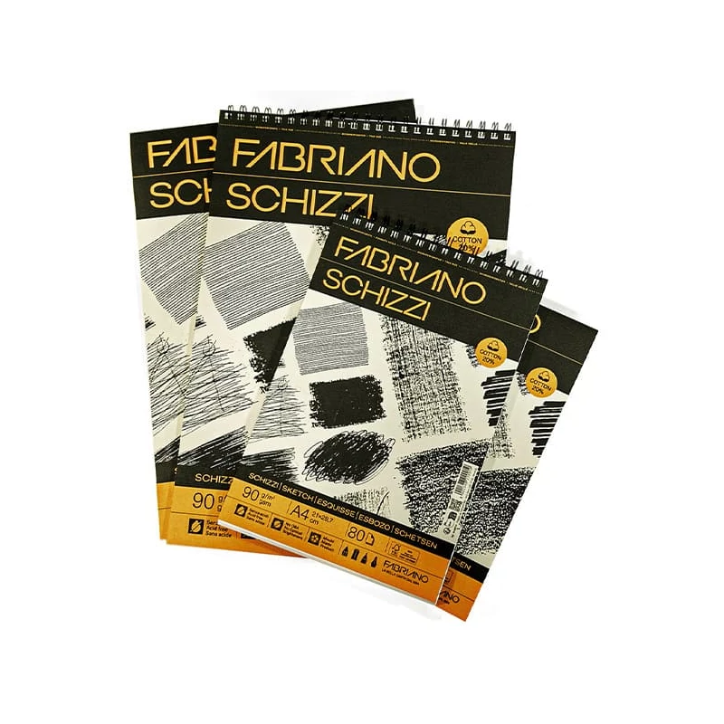 Skicár Fabriano Schizzi, 90 g, 80 listov, A3, špirálový vrch