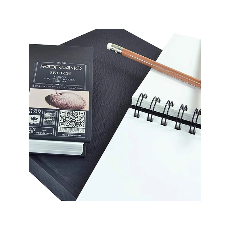 Náčrtník a skicár Fabriano Sketch Book, 110 g, 80 listov - A5, špirálový