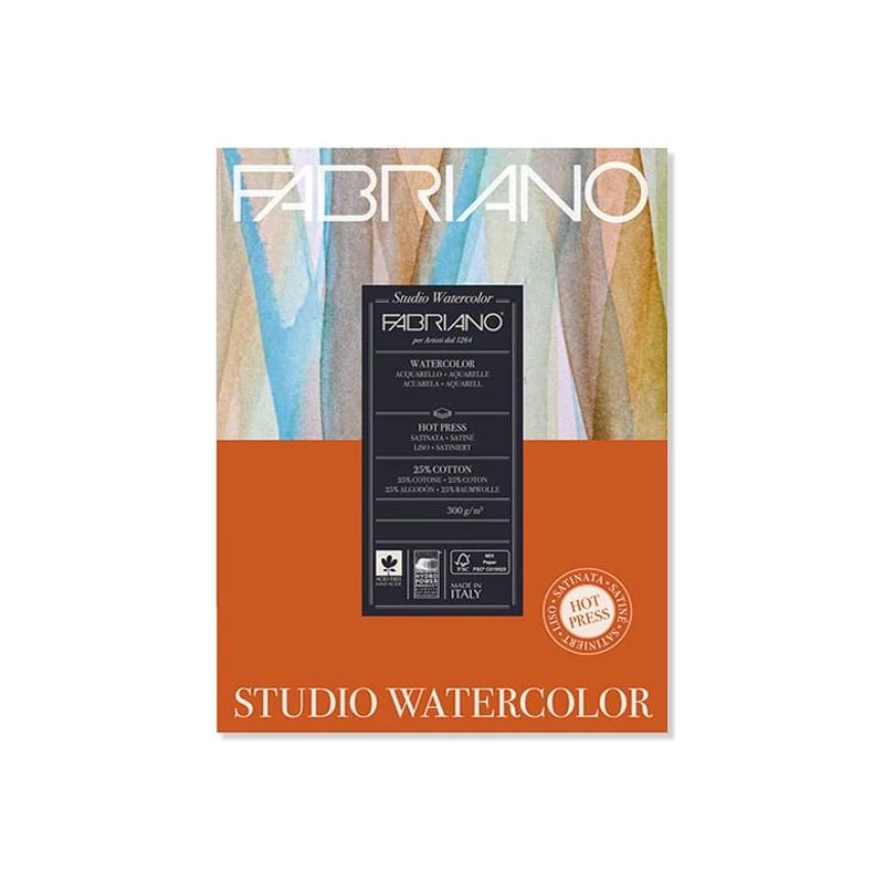 Akvarelový blok Fabriano Studio Watercolour, 300 g, 28x35,6 cm, 12 listov, hladký