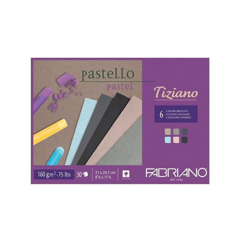 Skicár Fabriano Tiziano, 160 g, 30 listov - A4, sivé odtiene