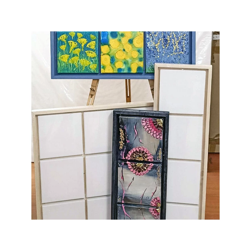 3D maliarske plátno na ráme, 20x20 cm, viacdielne, 3x3