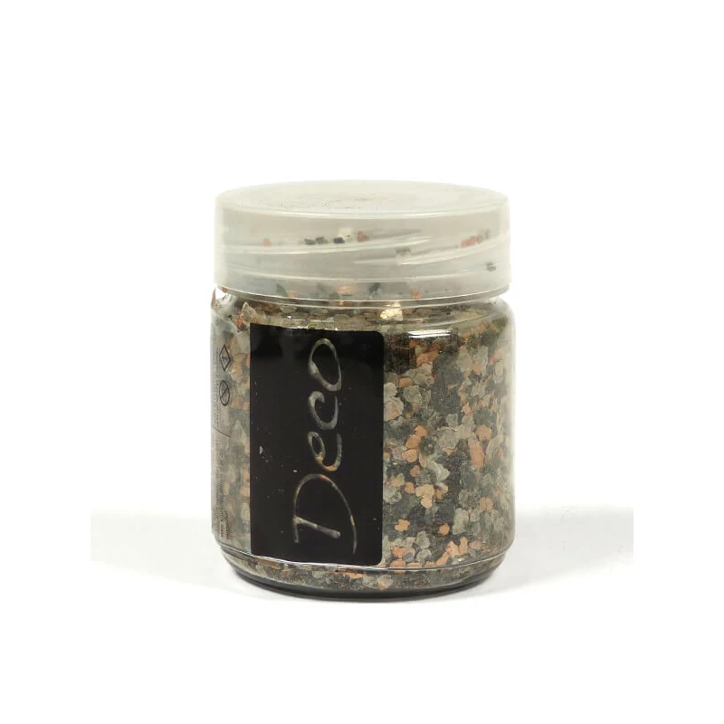Prírodné trblietavé vločky, 200 ml - zlato-strieborno-čierny mix