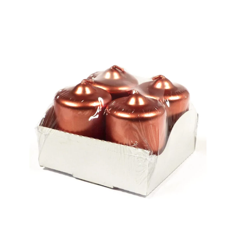 Adventné sviečky, 4 ks - bronzová metalíza