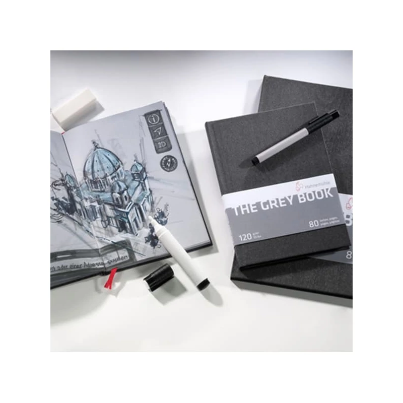 Náčrtník a skicár  Hahnemühle The Grey Book, 120 g, 40 listov - A4