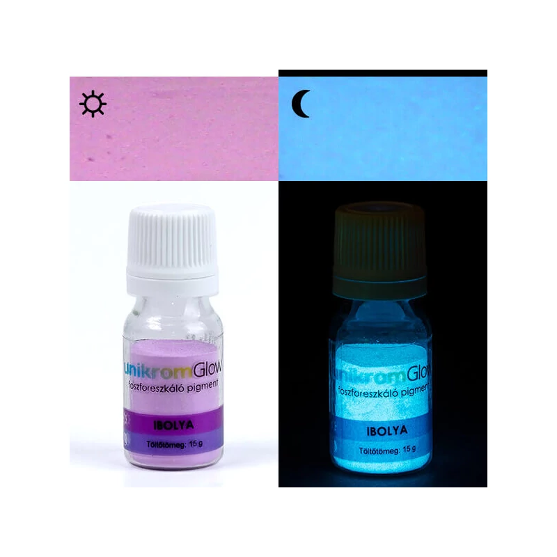 Fosforeskujúci, svietiaci pigment Innodekor, 15 g - fialový