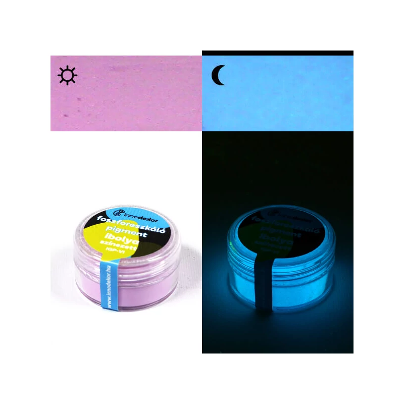 Fosforeskujúci, svietiaci pigment Innodekor, 15 g - fialový