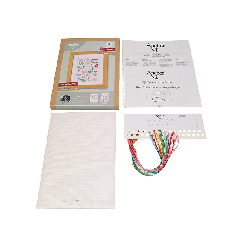 Sada na vyšívanie krížikom, Anchor Starter Kit - Sypanie kvetov