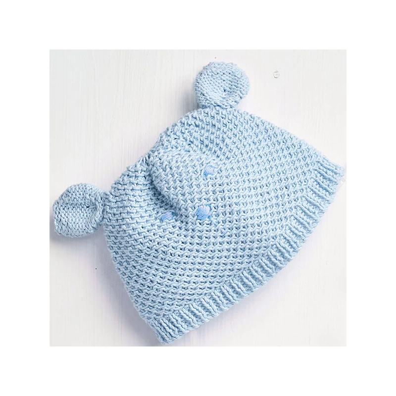 Pletacia sada, Anchor Baby Pure Cotton - Čiapka a topánky, modrá