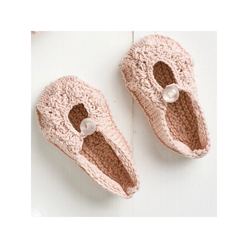 Pletacia sada, Anchor Baby Pure Cotton - Čiapka a topánky, béžová