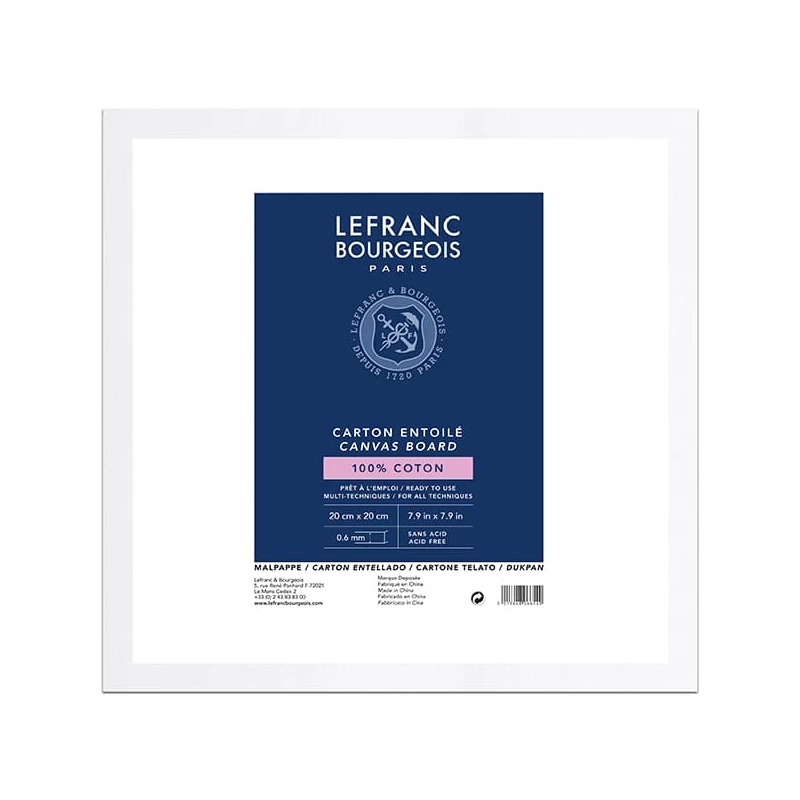 Šepsované maliarske plátno Lefranc Bourgeois - 20x20 cm