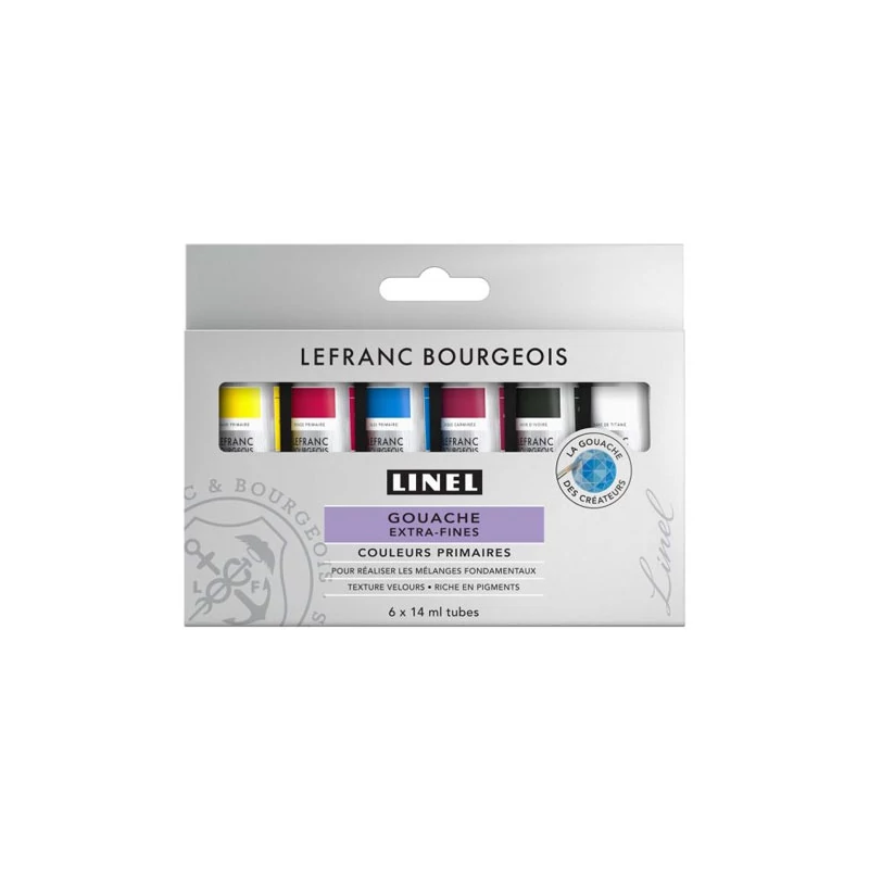 Sada extra jemných gvašových farieb L&B Linel, 6x14 ml