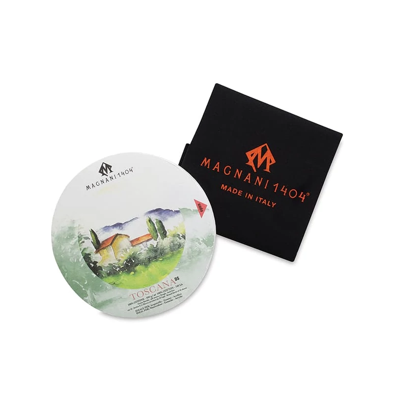 Akvarelový blok Magnani Toscana, 100% bavlna, 300 g, 16 cm okrúhly, 20 listov, hrubý