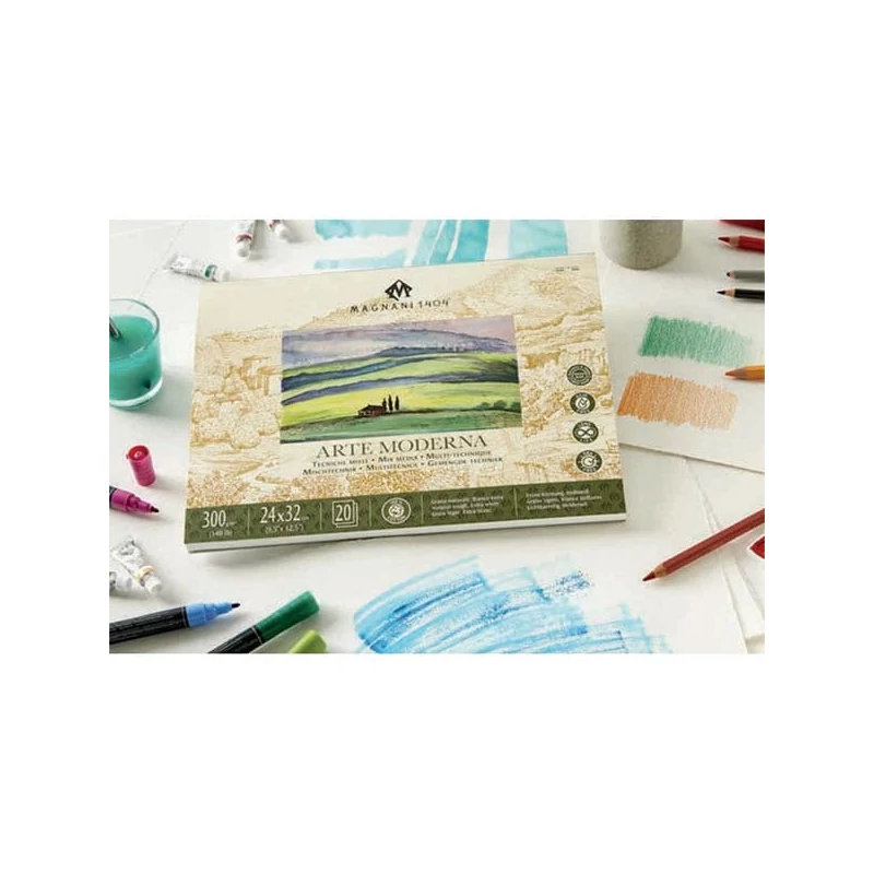 Blok na maľovanie a skicovanie Magnani Arte Moderna, 100% bavlna, 300 g, 35x45 cm, 20 listov
