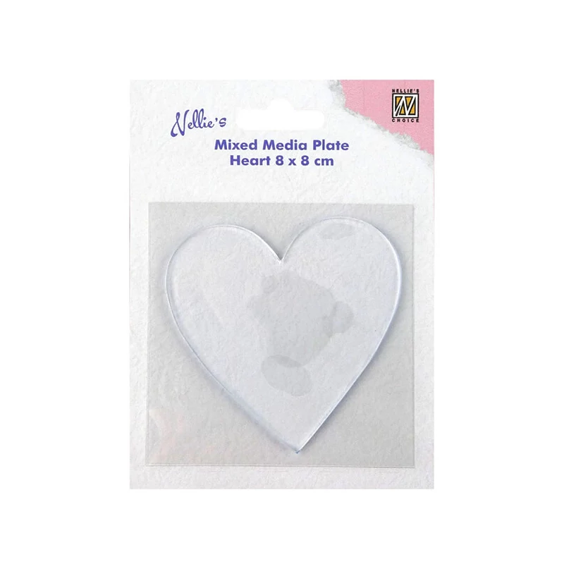 Gélová doska, tlačová doska Nellie's - srdce, 8x8 cm