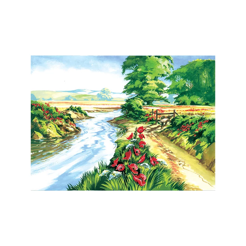 Sada očíslovaných omaľovánokb, akrylová farba+štetec, 29x39 cm - Makové pole