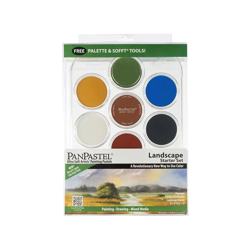 Sada suchých pastelov v téglikoch PanPastel, 7 ks + doplnky - Landscape