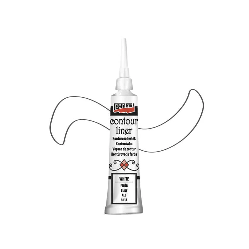 Kontúrovacia farba Pentart, univerzálna, 20 ml - biela
