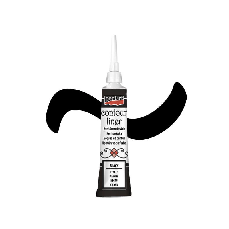Kontúrovacia farba Pentart, univerzálna, 20 ml - čierna