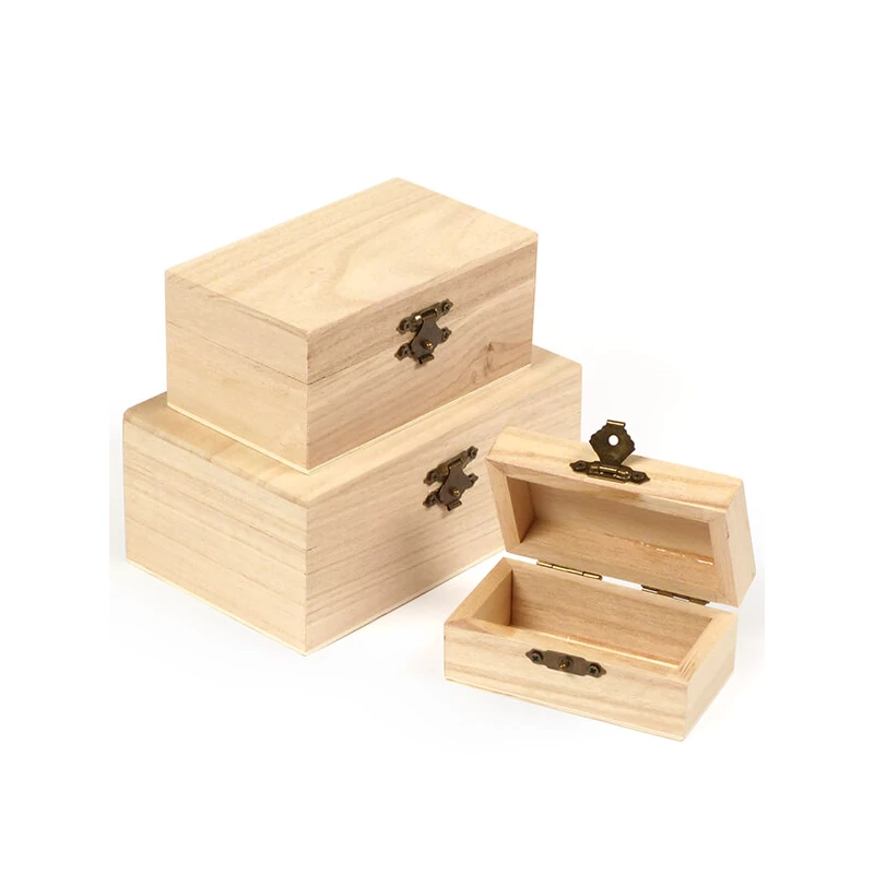 Sada drevených krabičiek - 3 ks, kváder, 15x9,5x6,5/12x7,5x5,5/9x5x4 cm