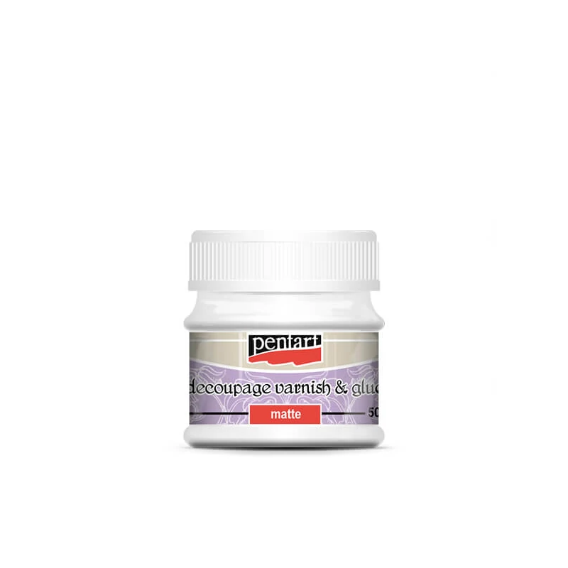 Lepidlo a lak na decoupage v jednom Pentart, 50 ml - matný
