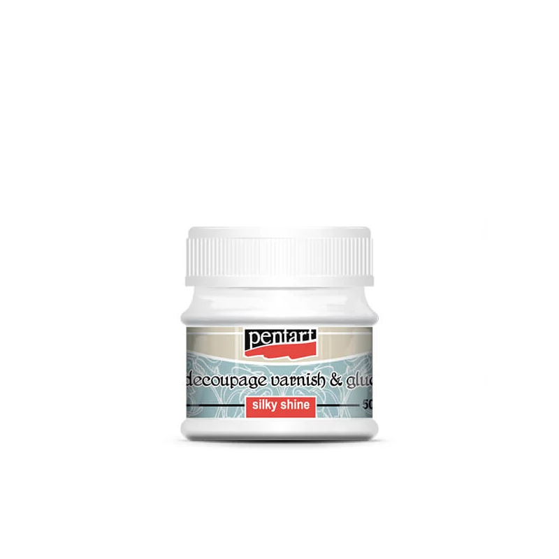 Lepidlo a lak na decoupage v jednom Pentart, 50 ml - s hodvábnym leskom