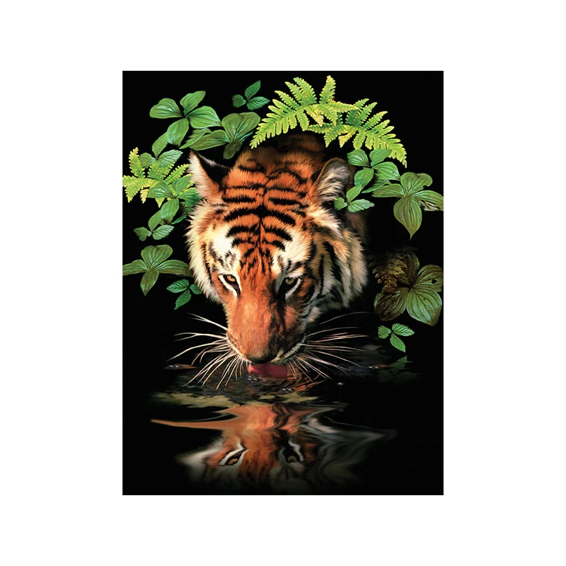 Sada očíslovaných omaľovánok, akrylová farba+štetec, 22x30 cm - Smädný tiger