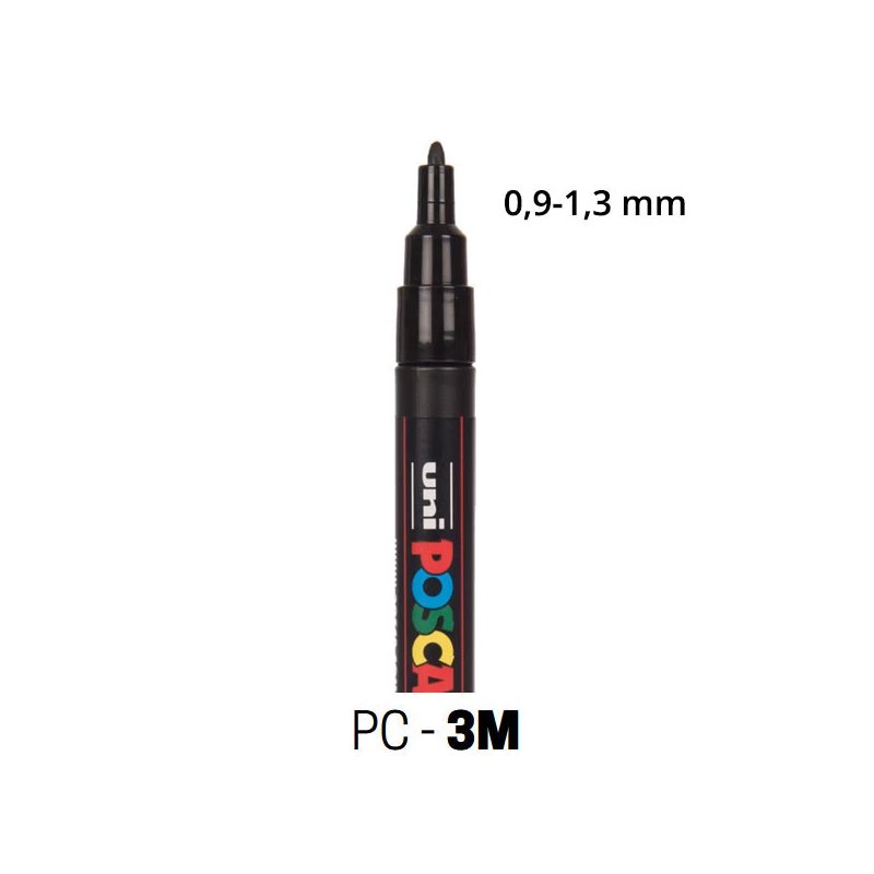 Popisovač UNI POSCA PC-3M, 0,9-1,3 mm - 24, čierny