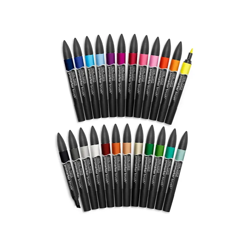 Sada obojstranných alkoholových popisovačov Promarker Brush - 24 ks, student designer set