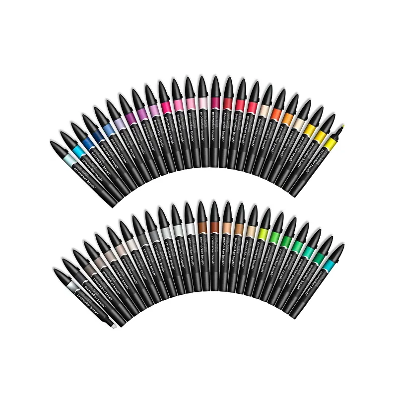 Sada obojstranných alkoholových popisovačov Promarker Brush – 48 ks, essential collection set