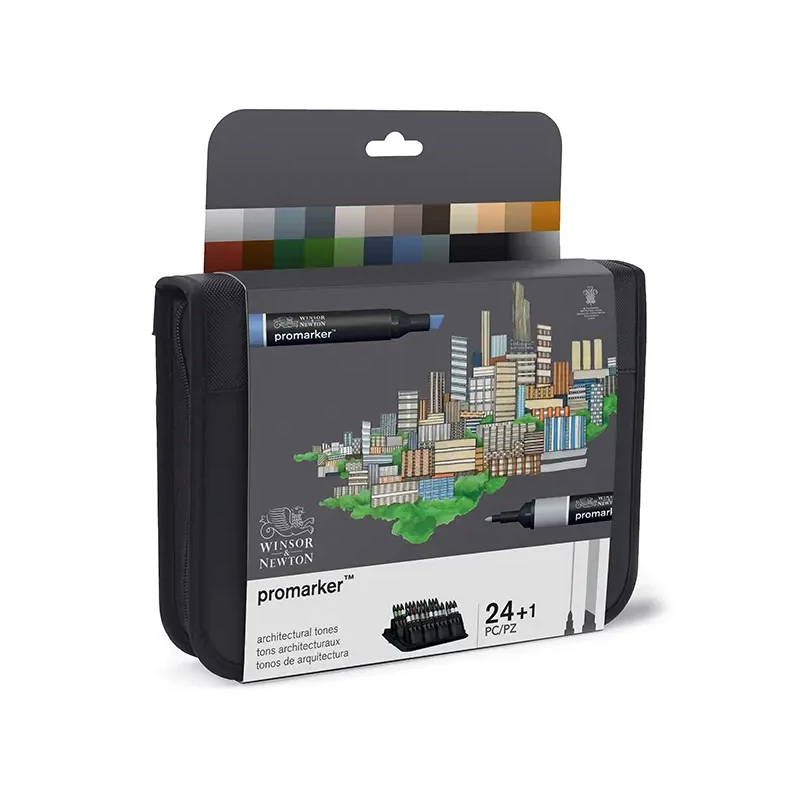 Sada obojstranných alkoholových popisovačov ProMarker - 24+1 db, architectural tones, v puzdre na zips