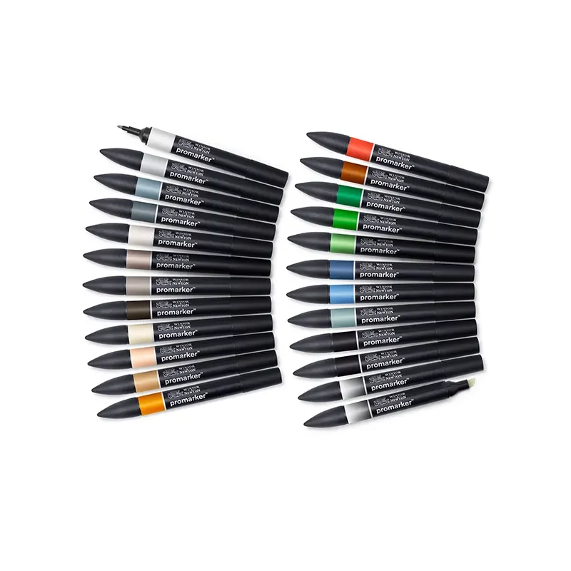 Sada obojstranných alkoholových popisovačov ProMarker - 24+1 db, architectural tones, v puzdre na zips