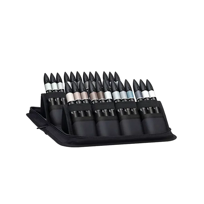 Sada obojstranných alkoholových popisovačov ProMarker - 24+1 ks, black & grey wallet