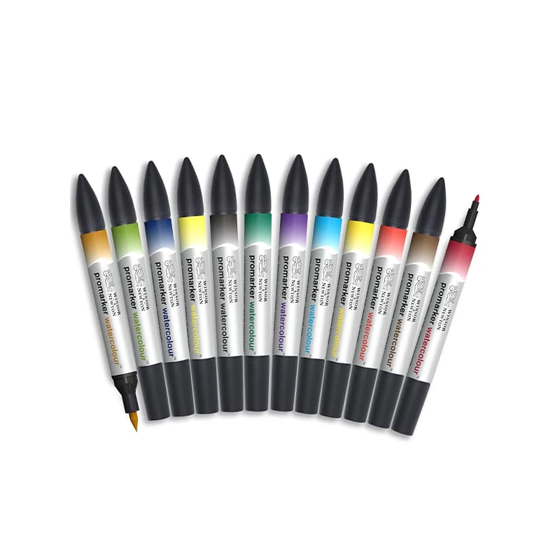 Sada obojstranných akvarelových popisovačov Promarker Watercolor - 12 ks, basic tones