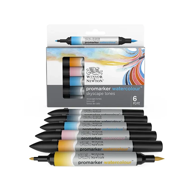 Promarker Watercolour sada akvarelových štetcových popisovačov s obojstranným hrotom – 6 ks, skyscape tones