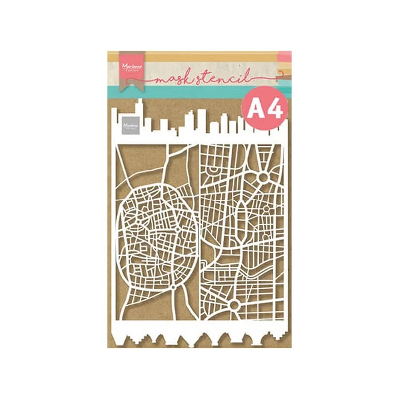 Šablóna, Marianne Design, A4 - Slimline City, mesto