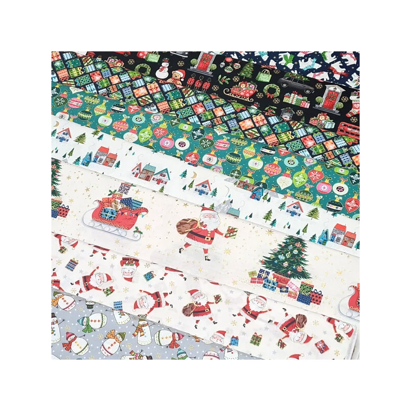Patchworková tkanina - Makower - Christmas 22 Reprint Santa Express 2387-1 Advent, Panel, 60cm