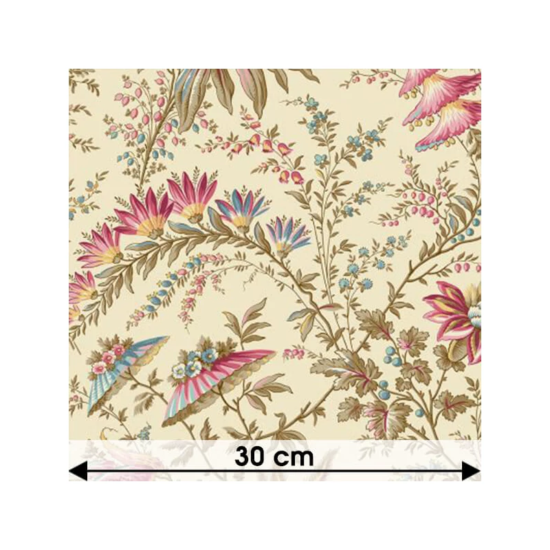 Patchworková tkanina - Makower - Sienna Whimsical Garden Cream 2-687-L