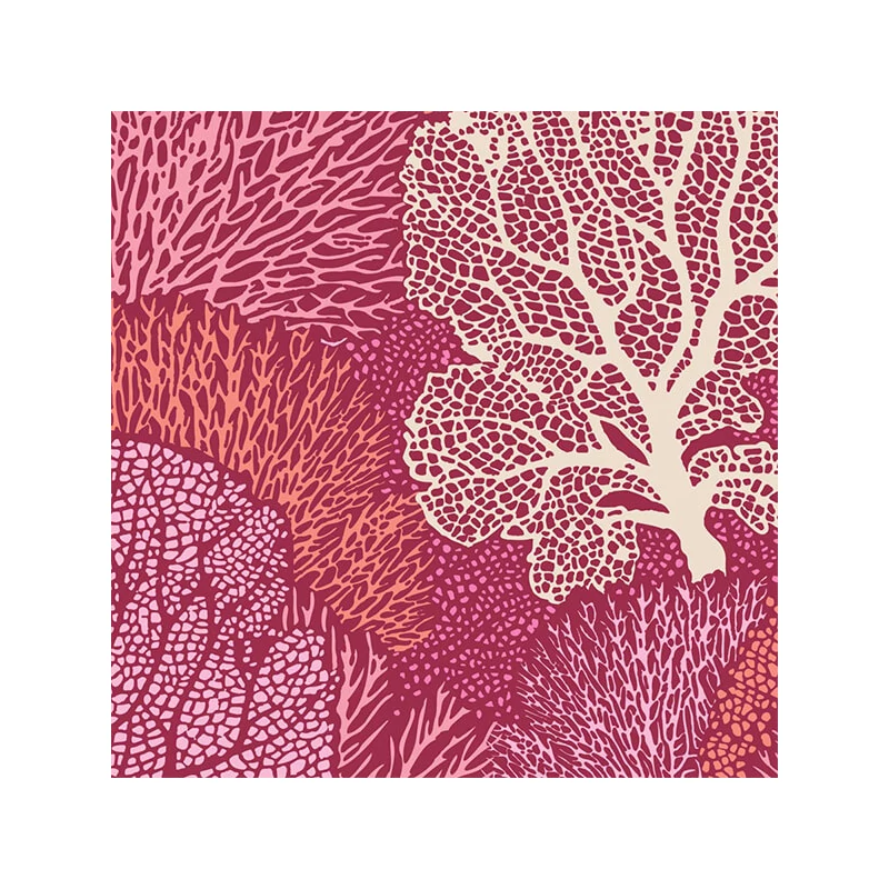 Patchworková tkanina - Tilda Cotton Beach - Coral reef coral 100324