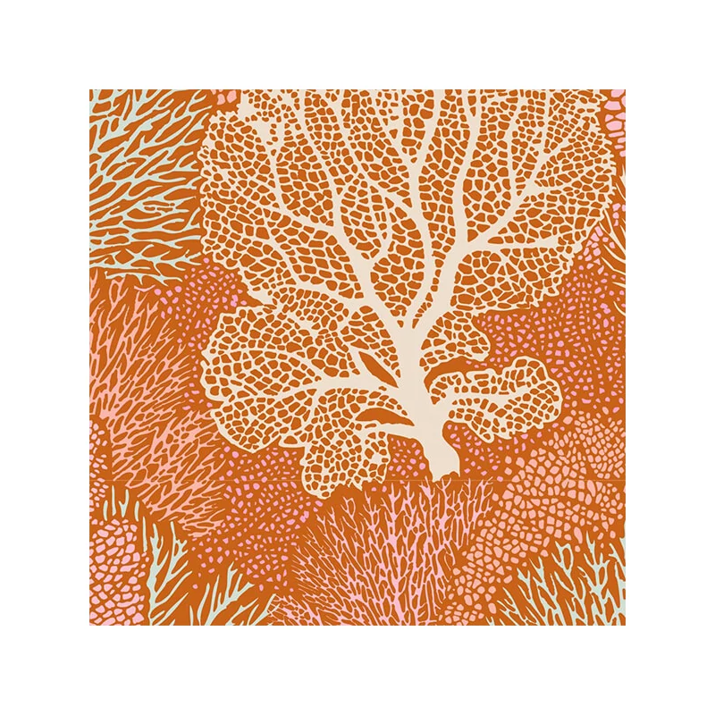 Patchworková tkanina - Tilda Cotton Beach - Coral reef ginger 100329
