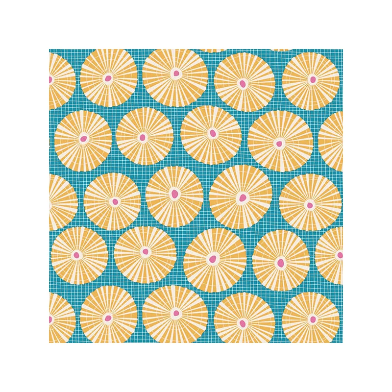 Patchworková tkanina - Tilda Cotton Beach - Limpet shell teal 100338