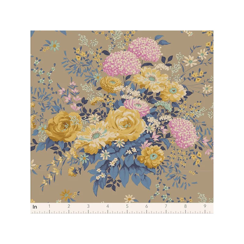 Patchworková tkanina - Tilda Chic Escape - Wildgarden sand 100447