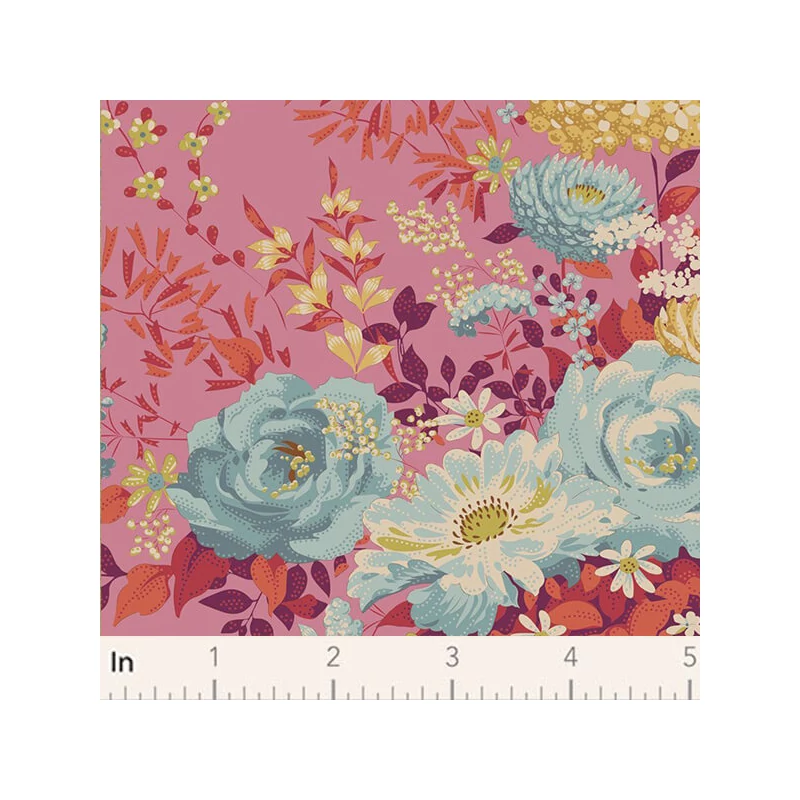Patchworková tkanina - Tilda Chic Escape - Wildgarden pink 100456