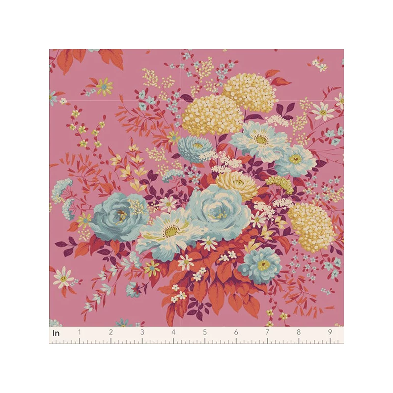 Patchworková tkanina - Tilda Chic Escape - Wildgarden pink 100456