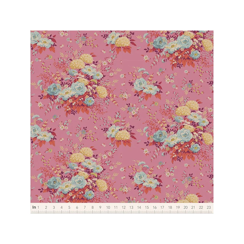 Patchworková tkanina - Tilda Chic Escape - Wildgarden pink 100456